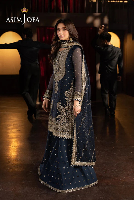 Asim Jofa Luxury Chiffon Embroidered Unstitched 3 Piece - AJFO-02
