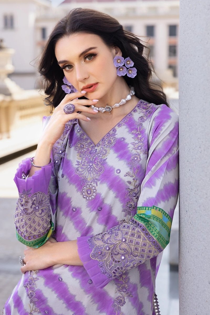 Charizma Luxury Lawn Embroidered Unstitched 3 Piece Aghaz e Nou AG5 - 02 - 3 Pieces Lawn - Zainabjees