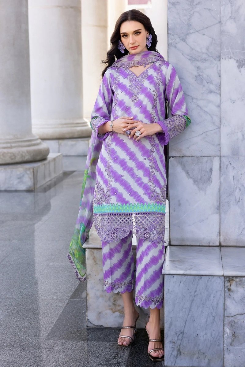 Charizma Luxury Lawn Embroidered Unstitched 3 Piece Aghaz e Nou AG5 - 02 - 3 Pieces Lawn - Zainabjees