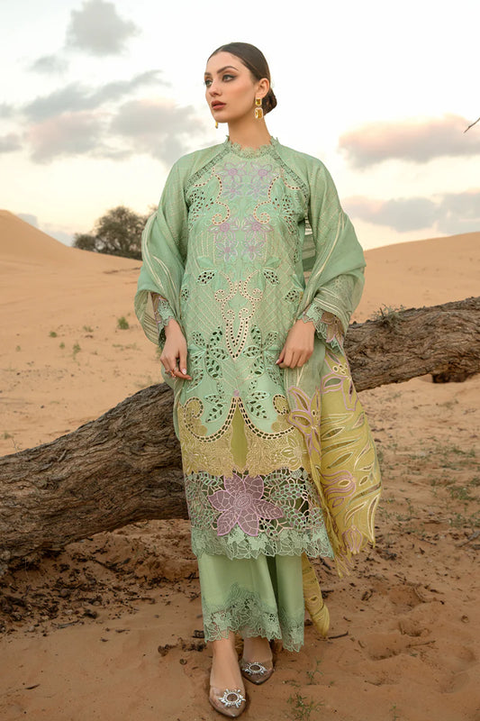 Rang Rasiya Premium Embroidered Lawn Unstitched 3Pc Suit D-08 ELNAZ
