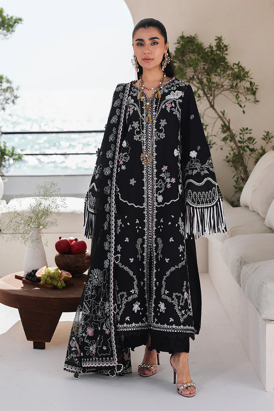 Qalamkar Luxury Lawn Embroidered Unstitched 3 Pc SA-02 LIANA Eid Collection