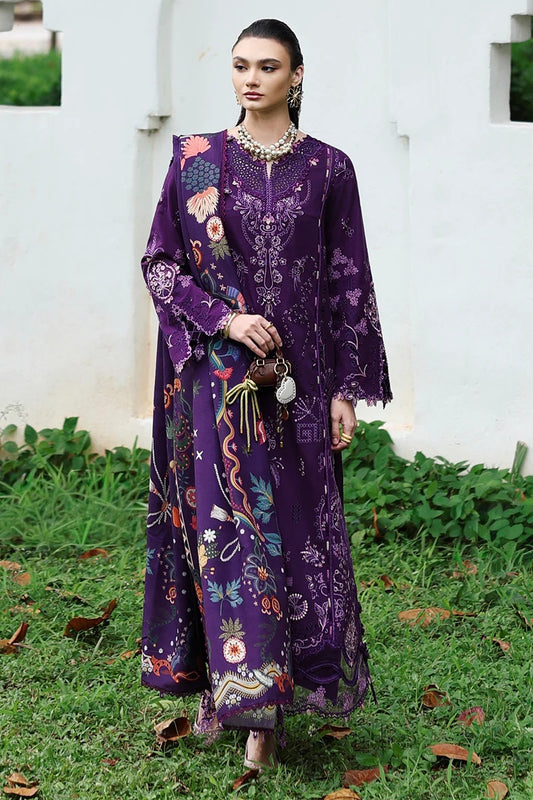 Qalamkar - KL-15 IRIS | Lawn Embroidered Unstitched 3 Piece