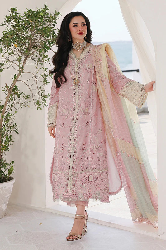 Qalamkar Sahil - Luxury Lawn Embroidered Unstitched 3 Piece - Haniya