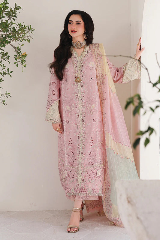Qalamkar Sahil - Luxury Lawn Embroidered Unstitched 3 Piece - Haniya