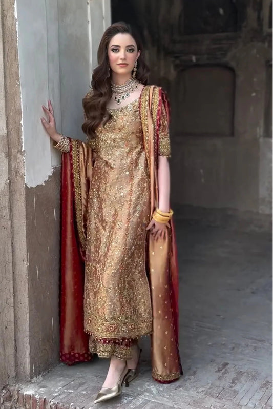 Haris Shakeel - Luxury Myssori Embroidered Unstitched 3 Piece - Meerub