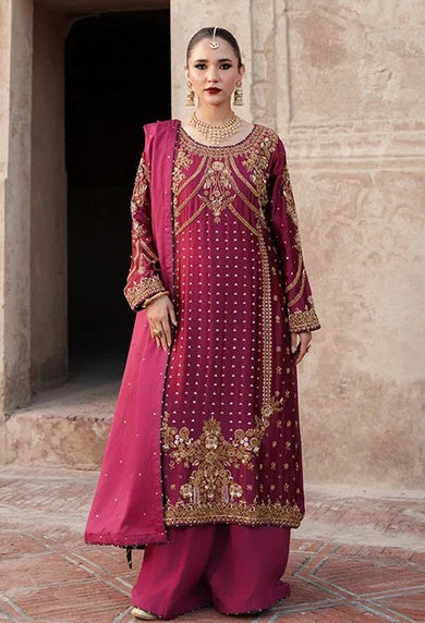 Haseen's Paimana Luxury Raw Silk Embroidered 3Pc Unstitched PA-130