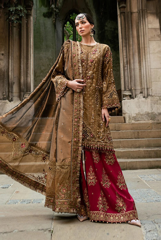 Maria.B Luxury Lava Silk Embroidered Unstitched 3 Piece - Soiree 25