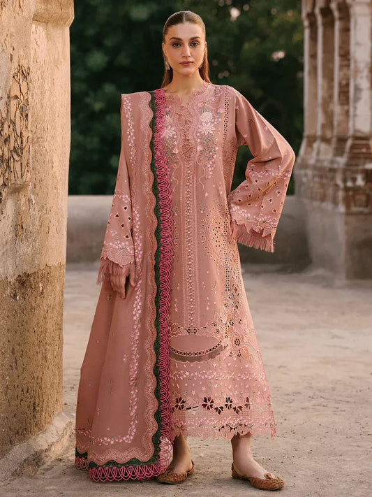 Bin Ilyas Gulabi Baagh Luxury Lawn Embroidered Collection 152 A - 3 Pieces Lawn - Zainabjees