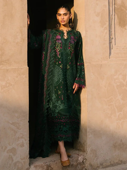 Bin Ilyas Luxury Lawn Embroidered Unstitched 3 Piece 152 B - 3 Pieces Lawn - Zainabjees