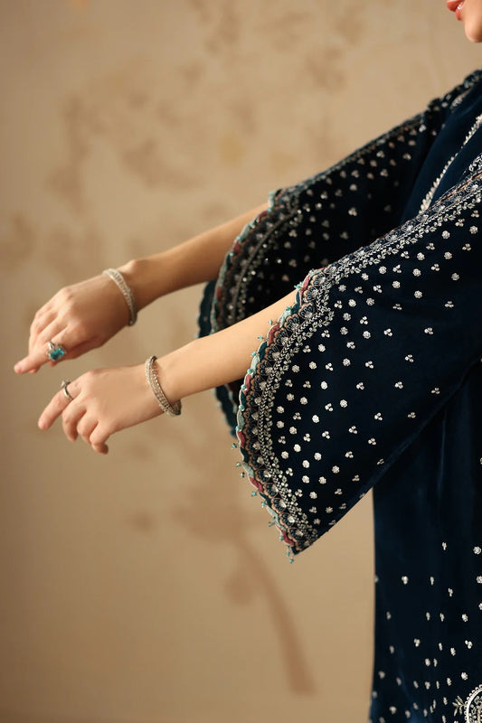 Baroque SF-4310 - Luxury Velvet Embroidered 3 Piece Unstitched