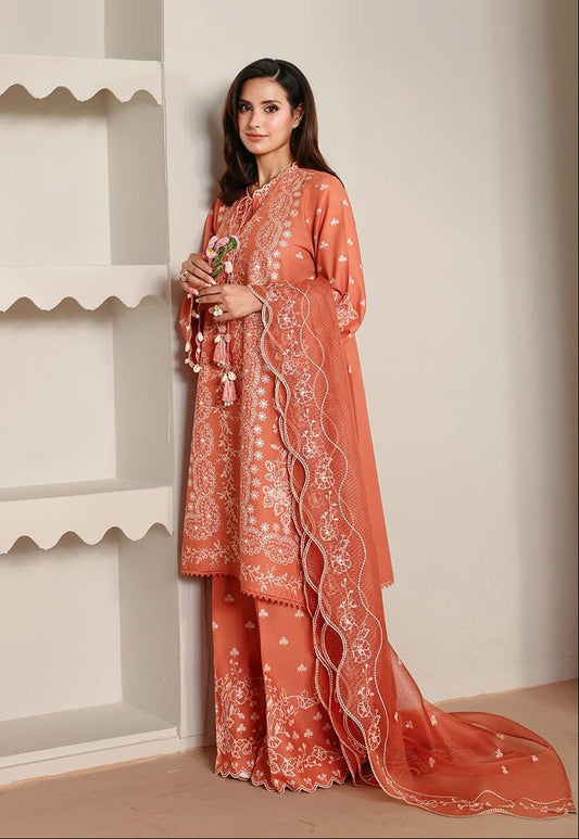 Cross Stitch Luxury Embroidered Lawn Stitched 3Pc Suit AMBER MIST