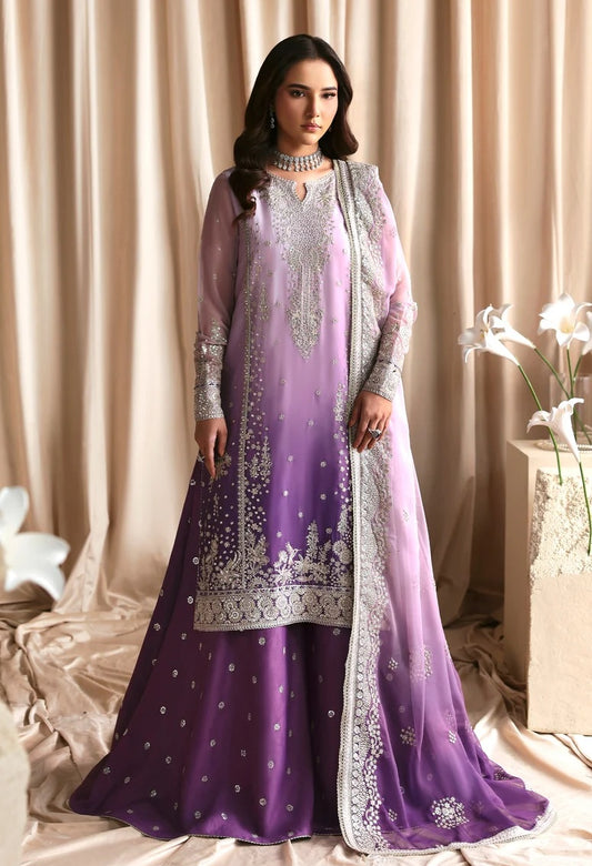 Zarif NIGAH Luxury Chiffon Embroidered 3Pc Unstitched Suit PA-260
