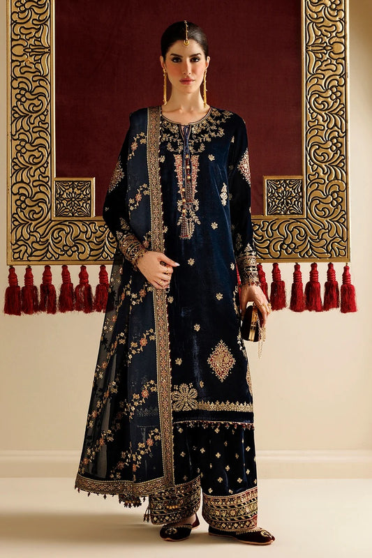 Jazmin CVF26-D11 Luxury Velvet Embroidered 3Pc Unstitched Suit PA-321
