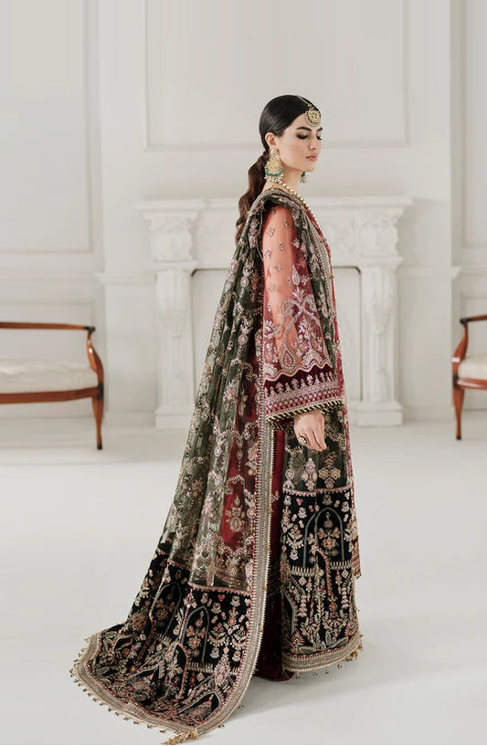 Baroque Luxury Net Embroidered Unstitched 3Pc Suit Ch10-07