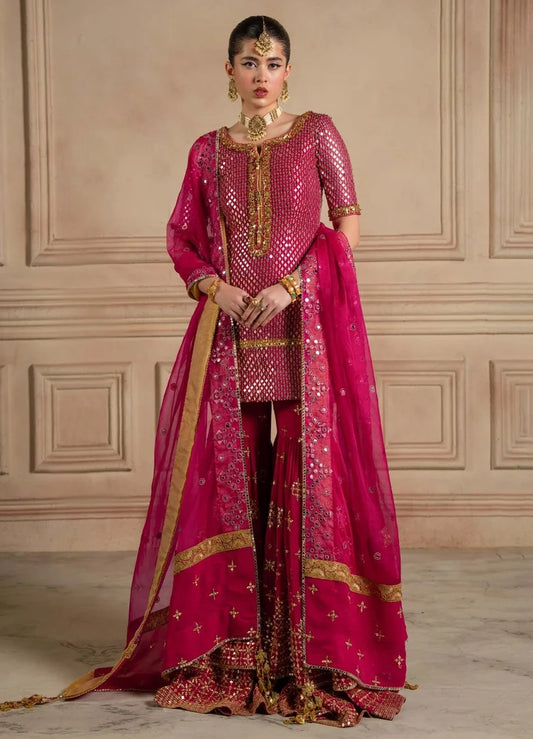 Laj by Lajwanti - GULABEEN Luxury Chiffon Embroidered 3Pc Unstitched Suit PA-177