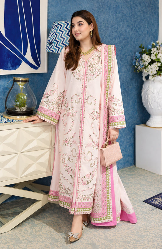 Aneelas FC-32 Luxury Silk Embroidered 3Pc Unstitched Suit PA-257
