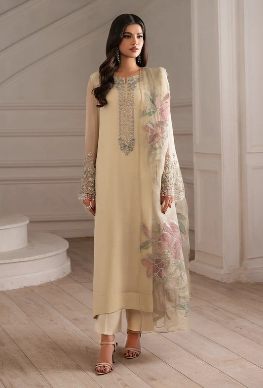 Iznik UE-413 Luxury Chiffon Embroidered 3Pc Unstitched Suit PA-269