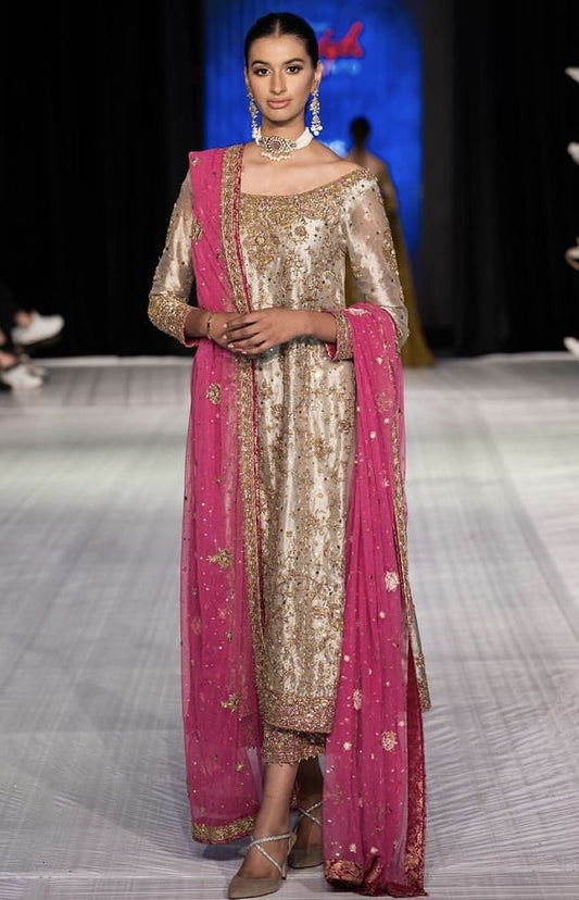 Haris Shakeel Mesuri Hand Embellished 3Pc Unstitched Wedding Collection