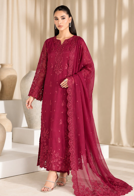 Azure Luxury Chiffon Embroidered Unstitched 3PC Suit PA-231