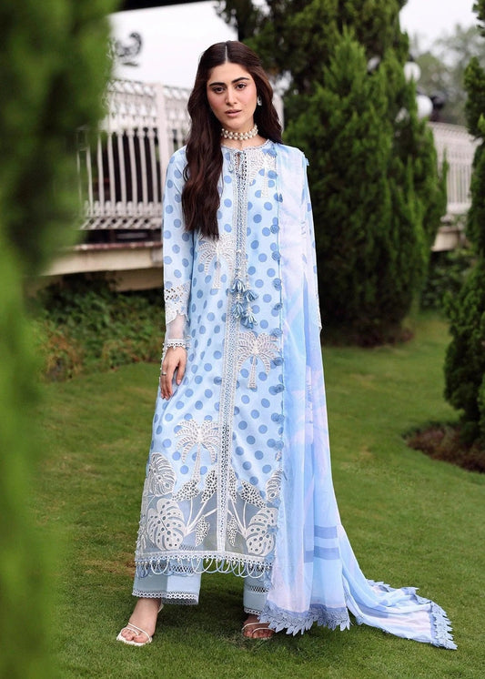 Sardinia Luxury Swiss Lawn Unstitched Embroidered 3Pc Suit-Palm Breeze