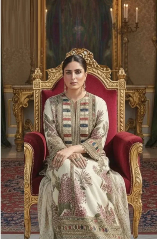 Sabyasachi - Luxury Lawn Embroidered Unstitched 3 Piece - Kareena Kapoor