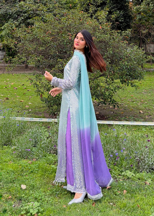 Poshkari Tie N Die Luxury Chiffon Embroidered Collection L-101