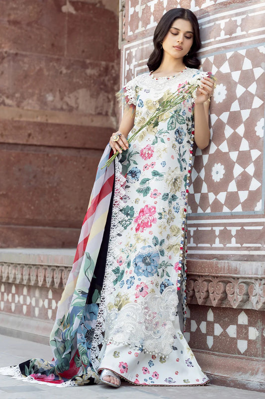 Bin Ilyas - Luxury Lawn Embroidered Unstitched 3 Piece - 2081 - A