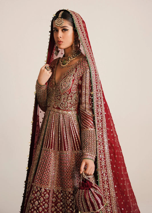 Hussain Rehar Organza Embroidered Luxury Wedding Collection SARANG-01