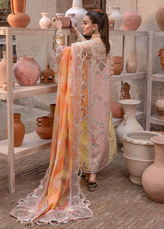 Crimson - D 4B Luxury Lawn Embroidered Eid Collection BONJOUR AND BLOOM