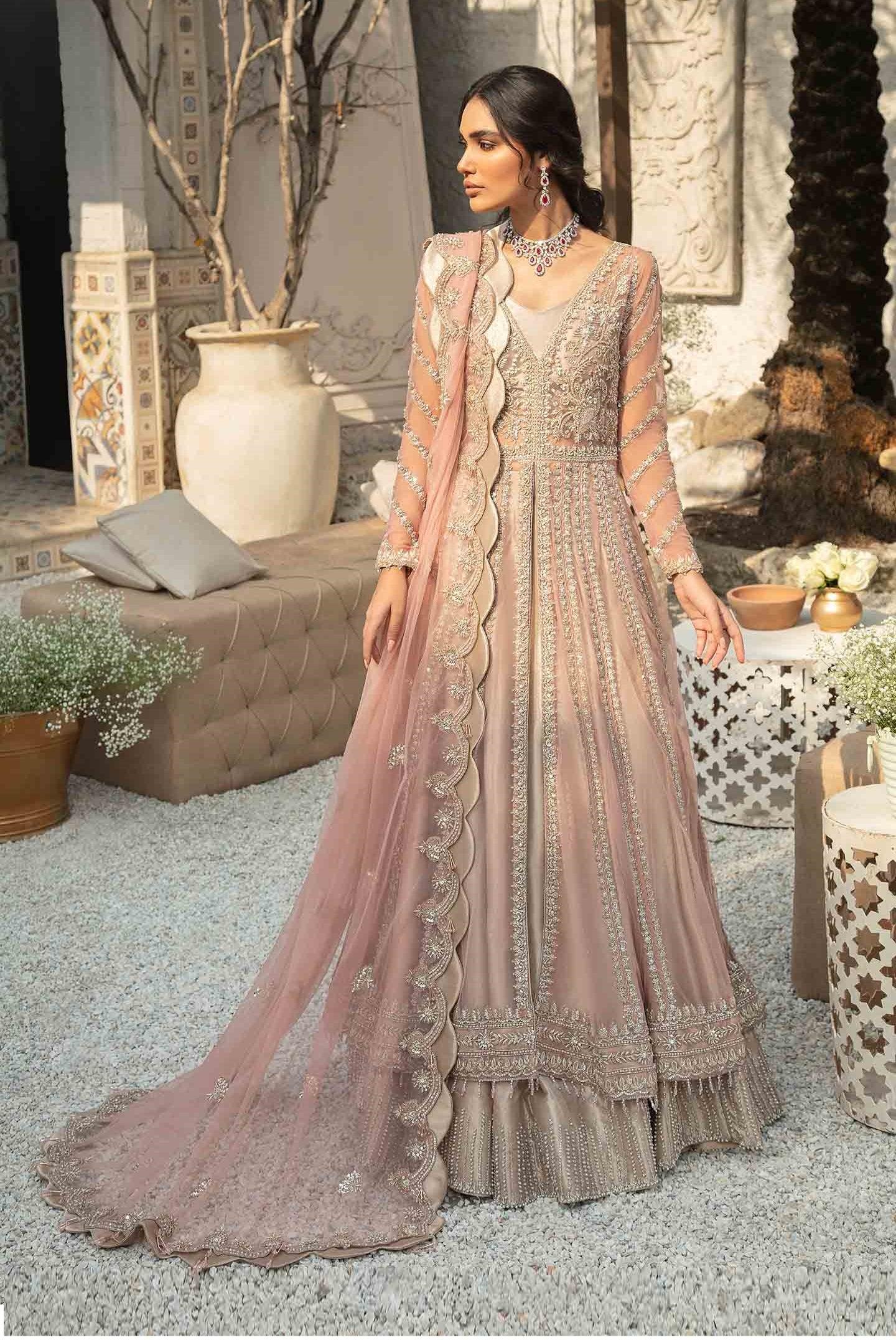 MOTIFZ BRIDAL COLLECTION PALATIAL NET FROCK 3PC ON BAREEZE SOFT NET MF Zainabjees