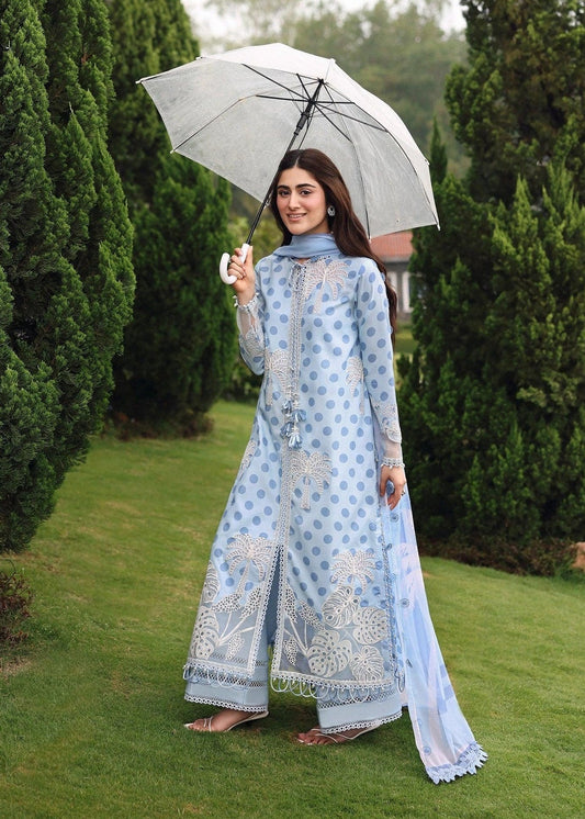 Sardinia Luxury Swiss Lawn Unstitched Embroidered 3Pc Suit-Palm Breeze