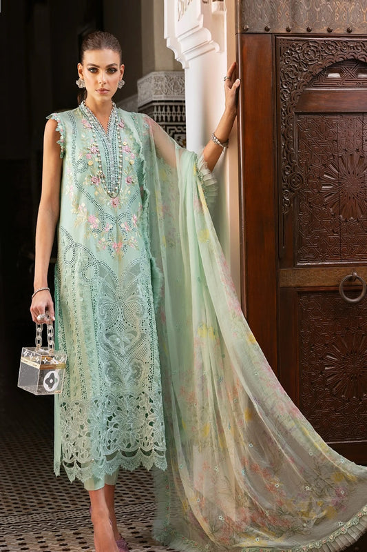 Maria.B Luxury Lawn Embroidered Unstitched 3 Piece Voyage à Luxe 14A