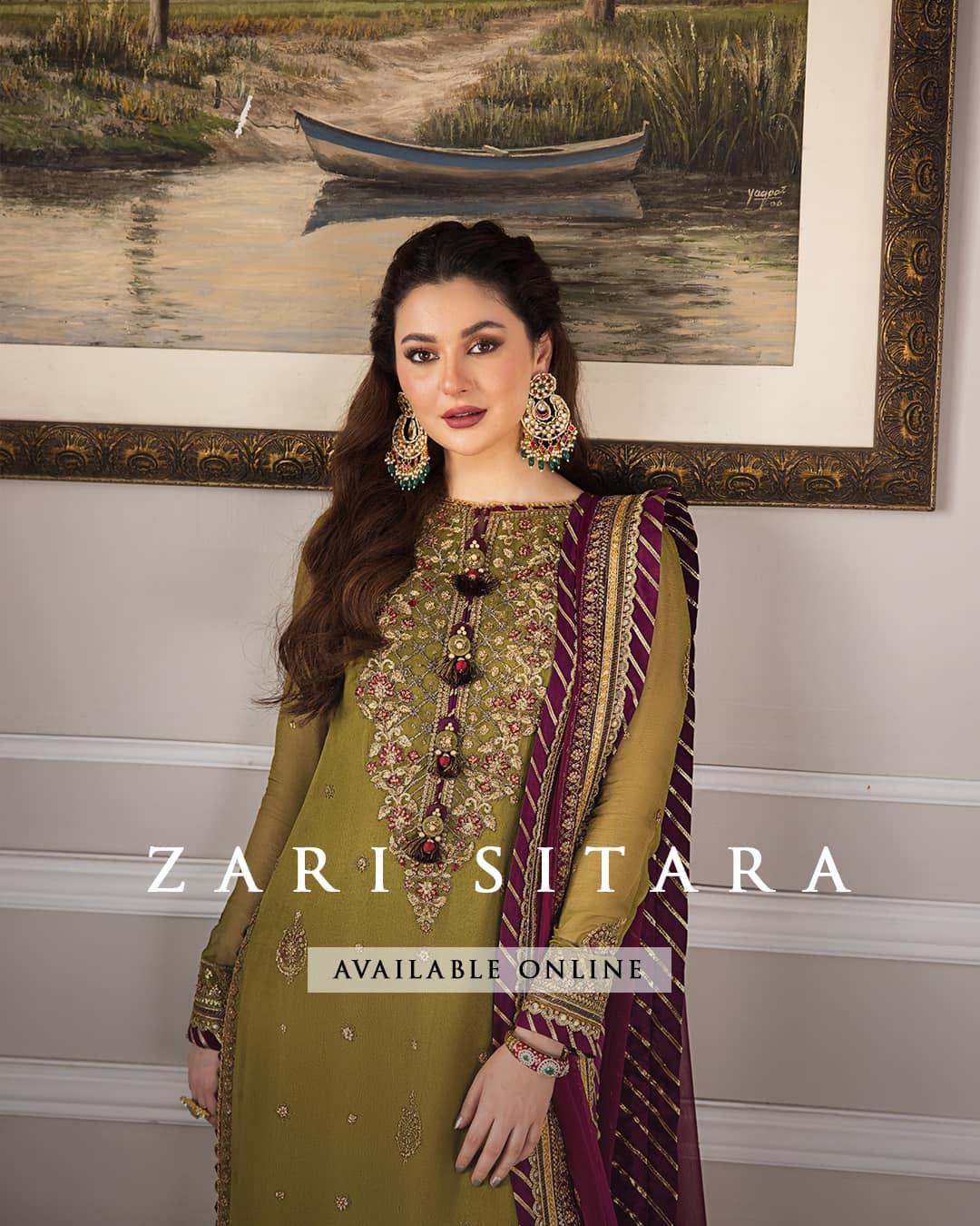 Asim Jofa Zari Sitara Embroidered Chiffon Unstitched 3 Piece Dress - AJZS 06 - 3 pieces chiffon - Zainabjees