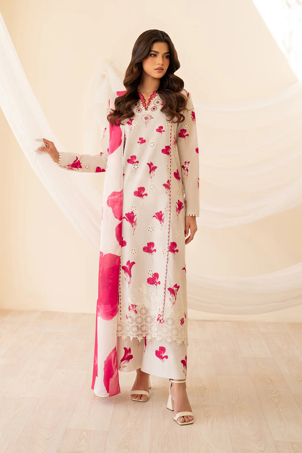 Iznik Premium Lawn Embroidered Collection Unstitched Floral Affair UE-443.