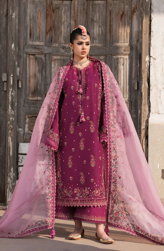Hussain Rehar Luxury Lawn Embroidered Unstitched Suit GULPOSH