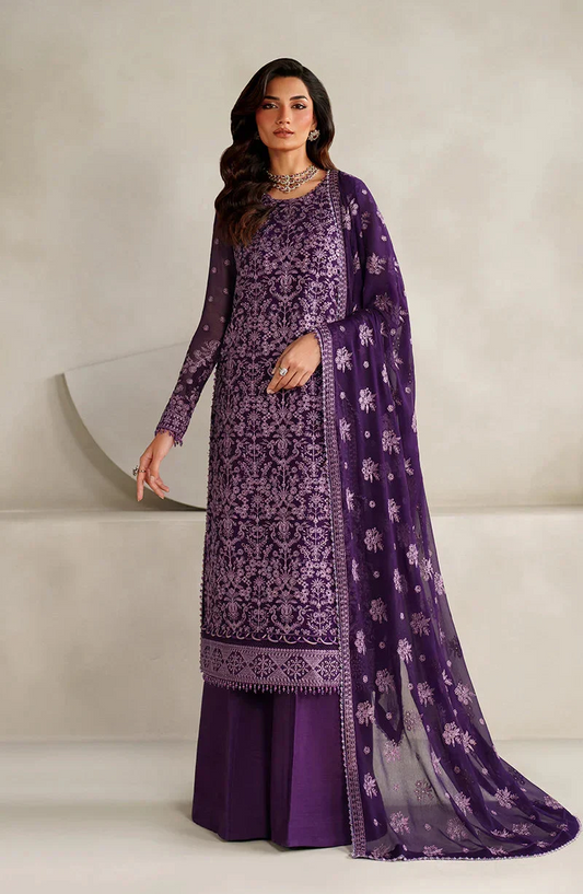 Zarif Muse Thread Embroidered Chiffon Unstitched 3Pc Suit ZE Sorella