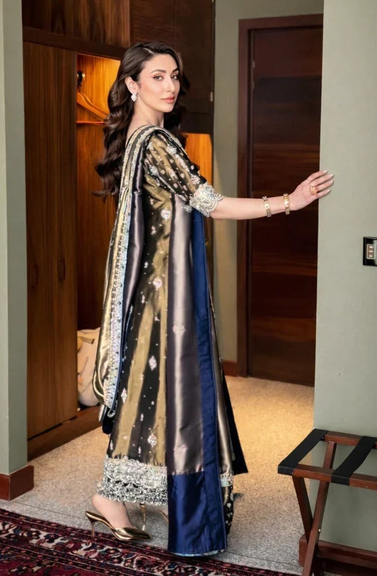 Haris Shakeel - Wajeeha Luxury Myssory Embroidered 3Pc Unstitched Suit PA-258