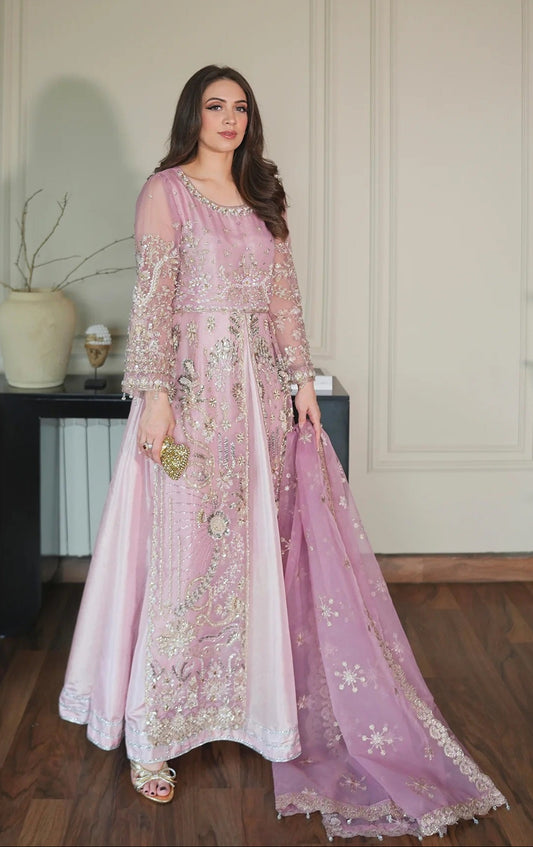 Emran Kashif Luxury Organza Embroidered 3Pc Unstitched Suit - Petal Grace