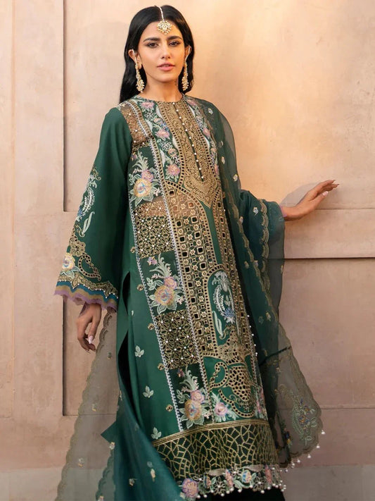 Bin Ilyas 407 - A Luxury 3 Piece Lawn Embroidered Unstitched - 3 Pieces Lawn - Zainabjees