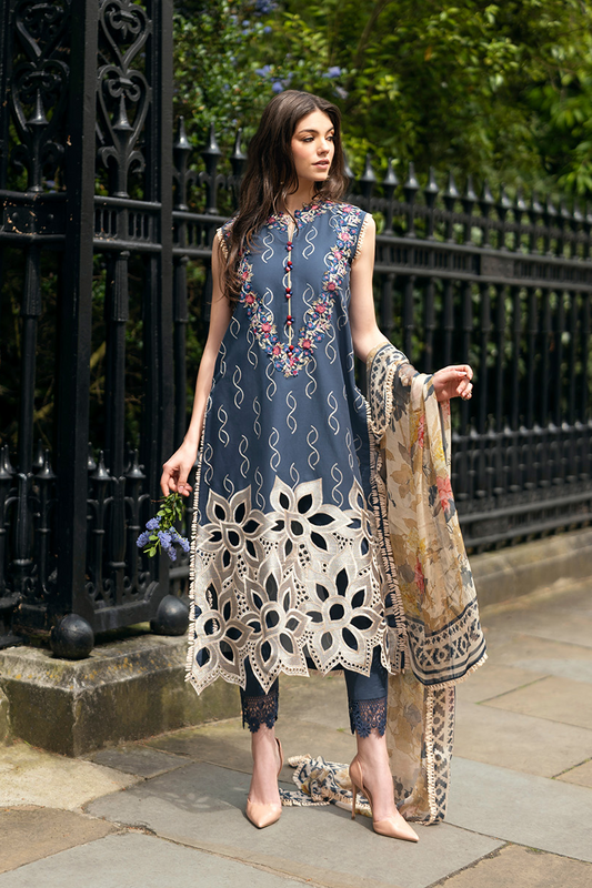 Mushq Luxury Lawn Embroidered Suits 3 Pc Unstitched PETALE SYMPHONY
