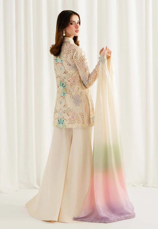 By Aleena Waqar - Floral Affair Luxury Law Embroidered 3Pc Unstitched Suit PA-267