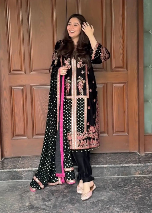 Aneelas Luxury Lawn Embroidered Suit Unstitced 3 Piece - Oceans Lawn