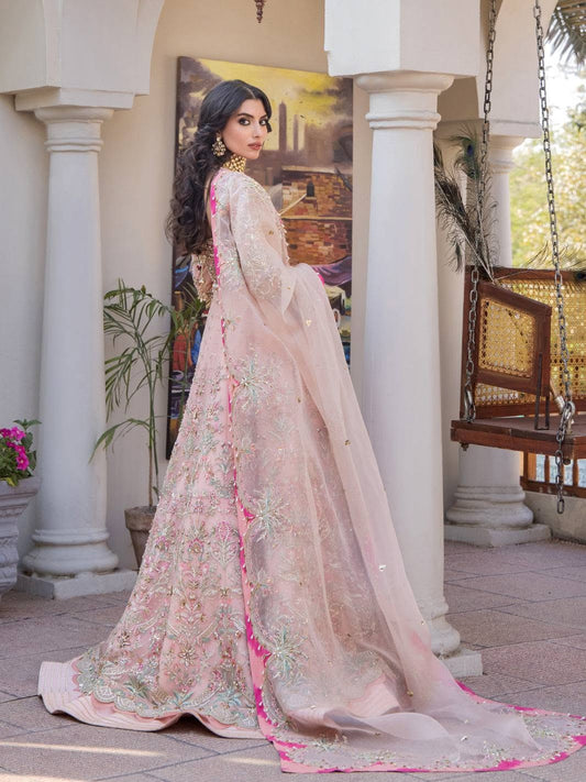 Fozia Khalid Arzoon Vasl-e-Yaar Luxury Organza Embroidered 3Pc Unstitched Suit PA-160