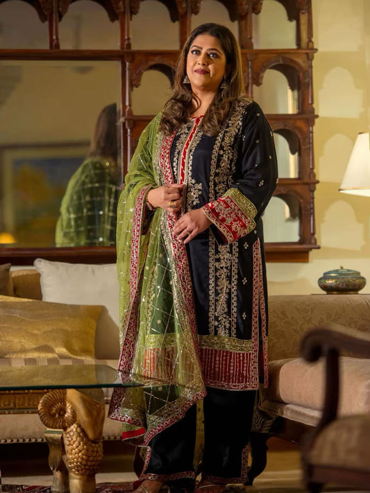 Aneelas Luxury Silk Unstitched Embroidered Collection FC-07