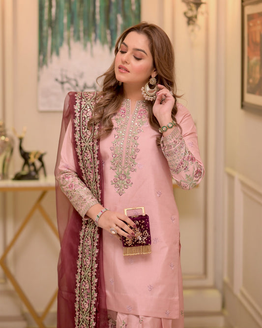 Sheenora - Lilac Serenity - Raw Silk Embroidered Unstitched 3 Piece