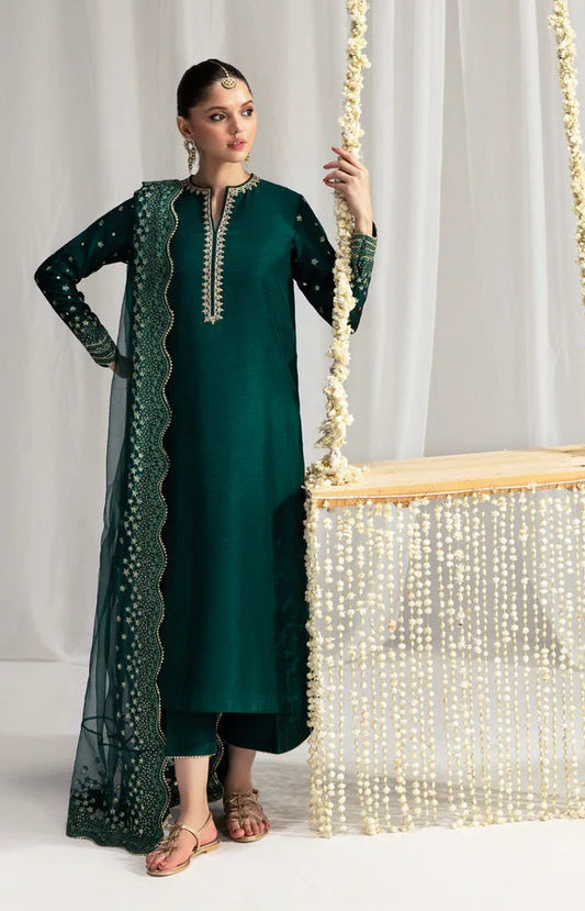 Zaib Luxury Raw Silk Embroidered 3 Pc Unstitched Suit NPA3-25436