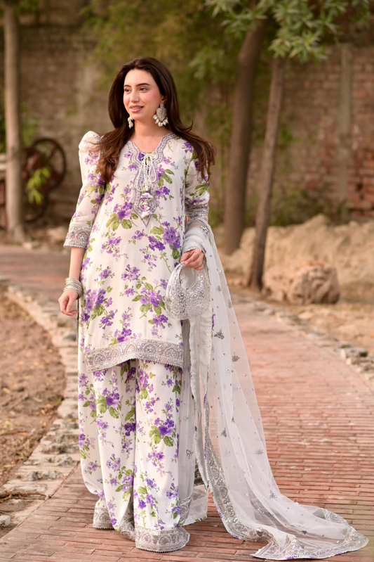 Aneelas Luxury Lawn 3 Pc Unstitched Embroidered Collection FLORA