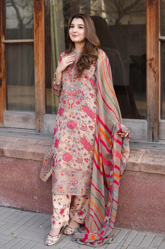 Aneelas - Luxury Lawn Embroidered Unstitched 3 Piece - ACL-EID-08