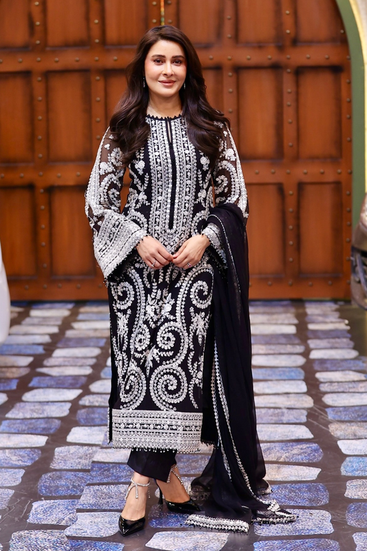 Chantelle by Baroque Unstitched Embroidered Chiffon 3 PC Suit UF-4158 - Festive Collection