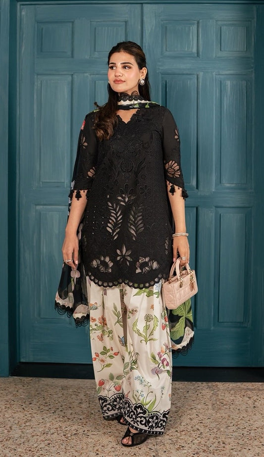 Saira Rizwan Chikankari Luxury Embroidered Lawn 3Pc Unstitched Suit